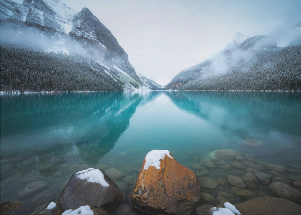 Mistig Lake Louise | Canvas
