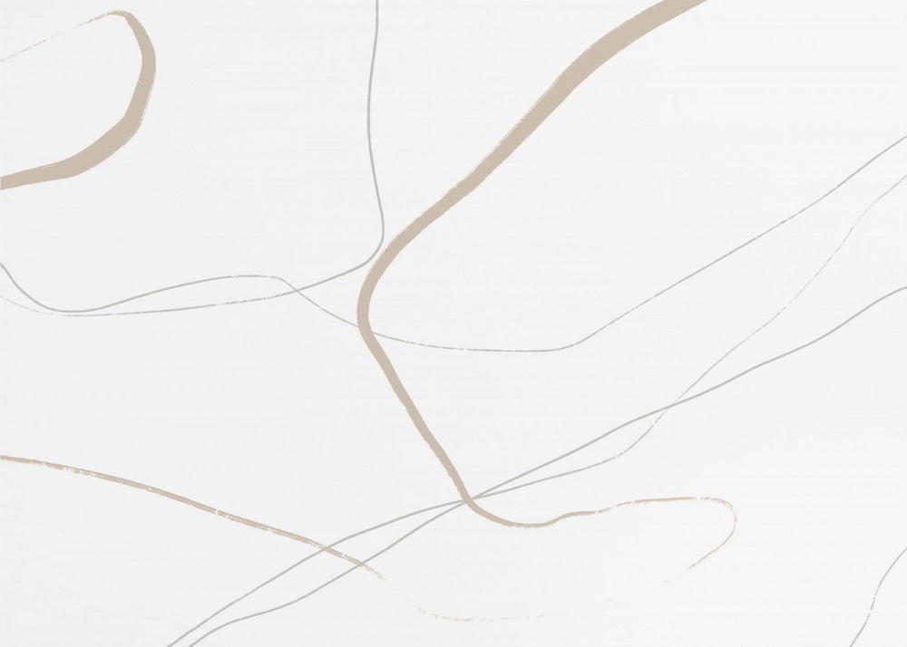 Beige en grijze lijnen op een witte achtergrond | Canvas
