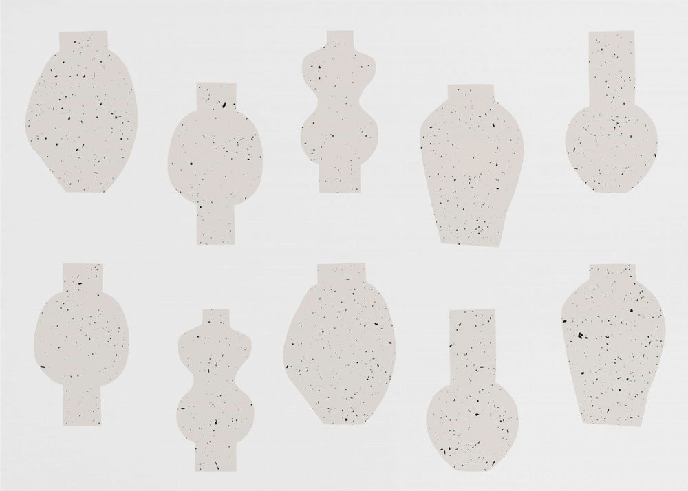 Abstracte Vazen Beige | Behang