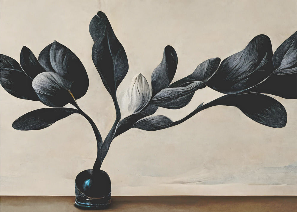 Zwarte Magnolia | Canvas