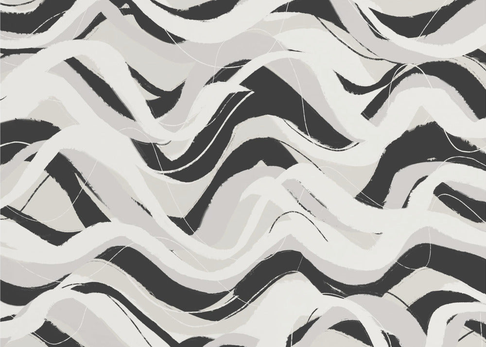 Monochrome golven | Canvas