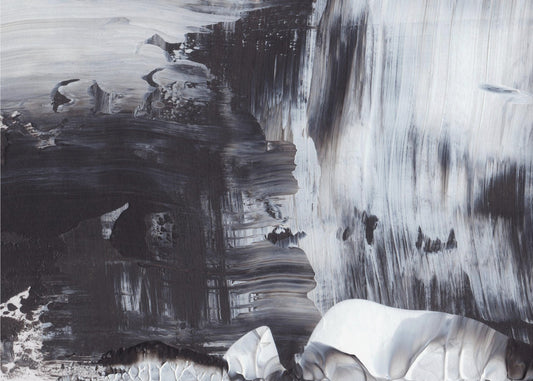 Dynamic Black And White Brushstrokes | Poster