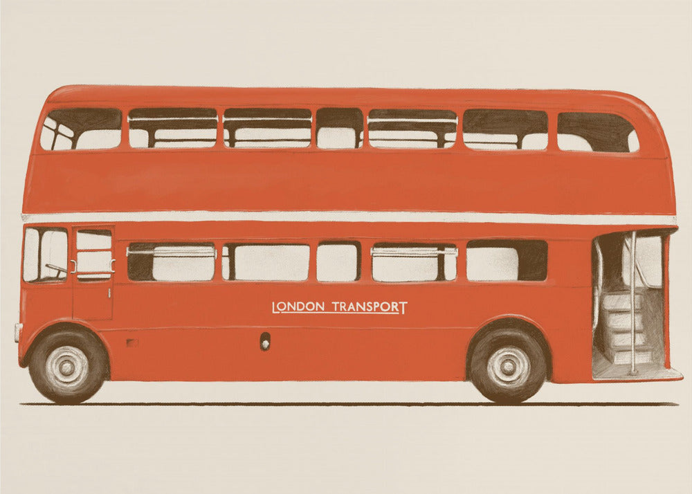 Rode Engelse bus | Canvas