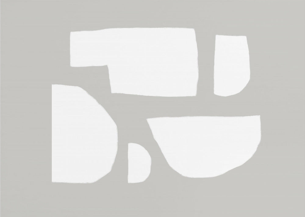 Minimalistische witte vormen | Canvas