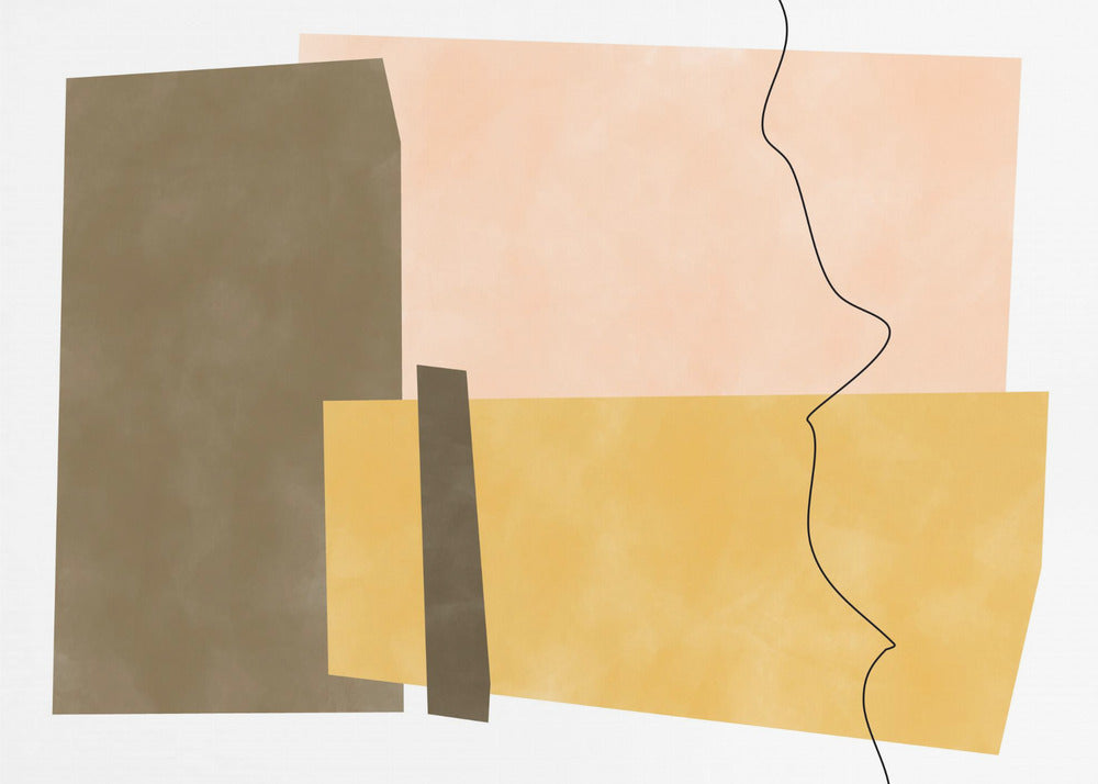 Geometrische vormen in aardse tinten | Behang