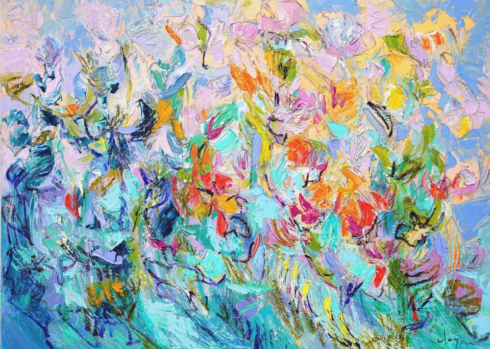Stralende bloemenharmonie | Behang