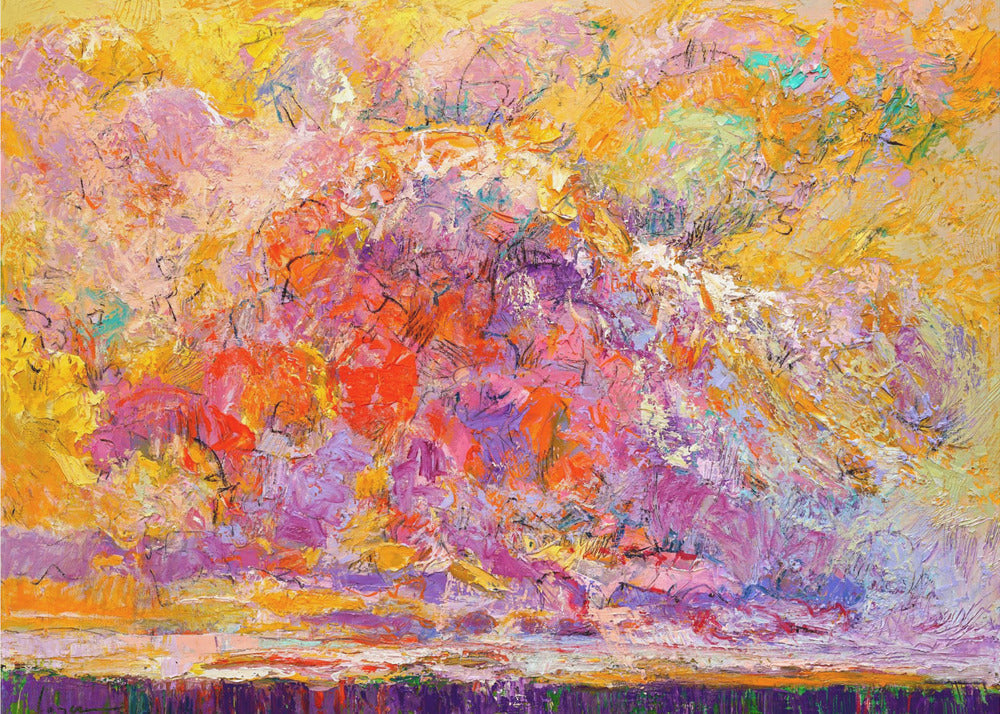 Expressionistisch kleurrijk abstract | Behang