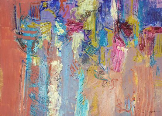 Expressionistisch kleurrijk abstract | Poster