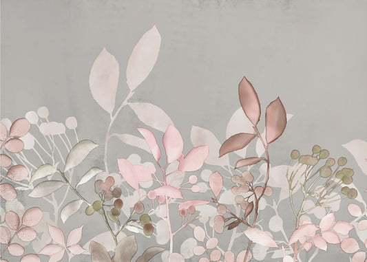 Aquarel Pastel Tuin Roze | Canvas