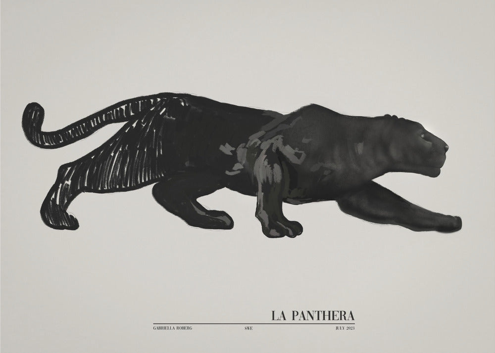 La Panthera (zwart) | Canvas