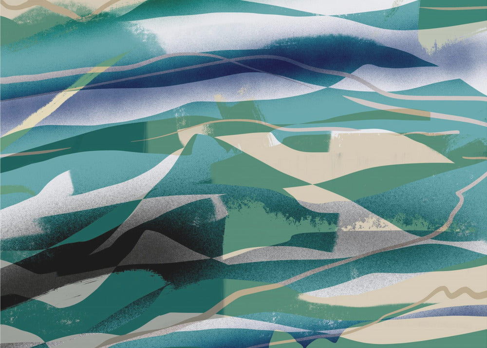 Abstractie in landschap | Behang
