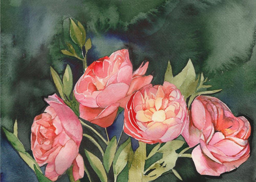 Donkere bloemen | Poster