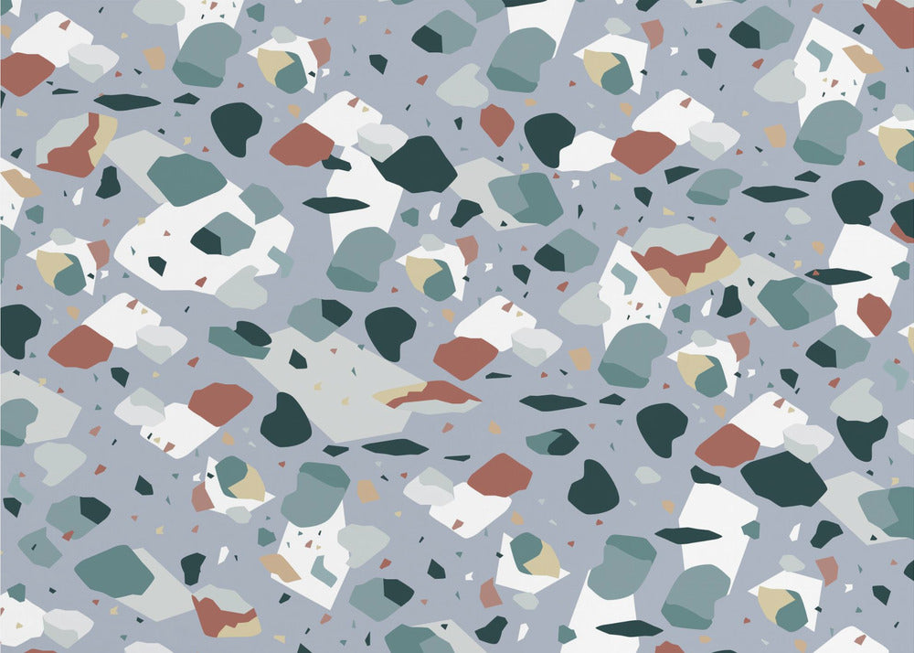 Terrazzo_Blauw | Behang