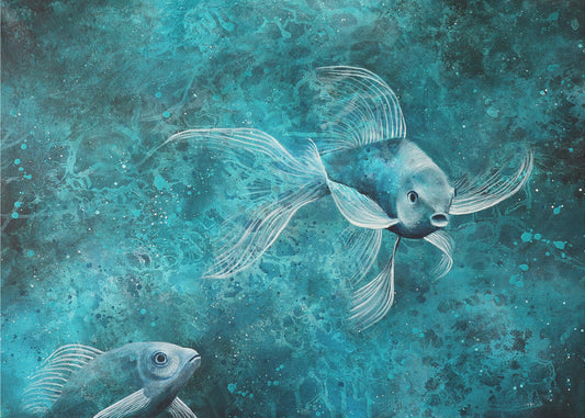 Blauwe liefde | Canvas