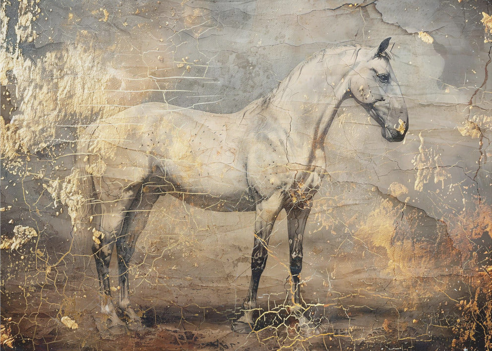 Paard Vintage Kunstillustratie 06 | Poster