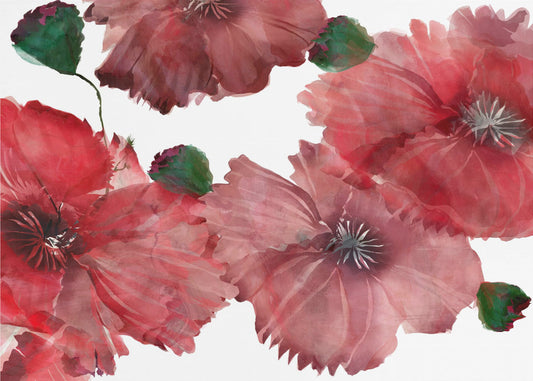 Grote rode bloemen 1 | Canvas