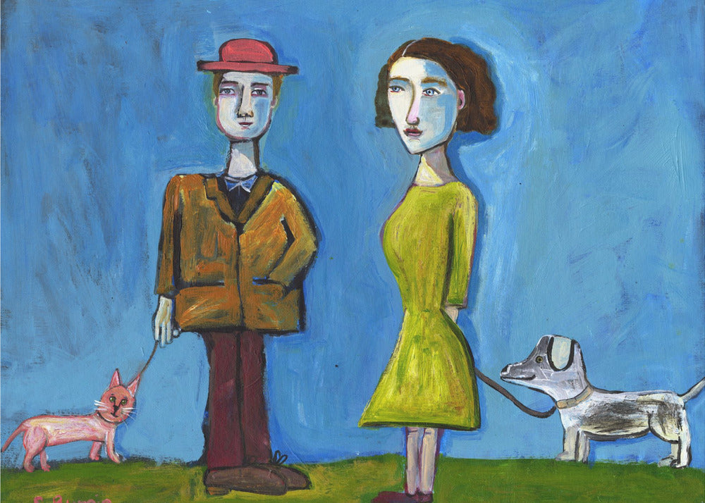 People walking cat and dog | Poster