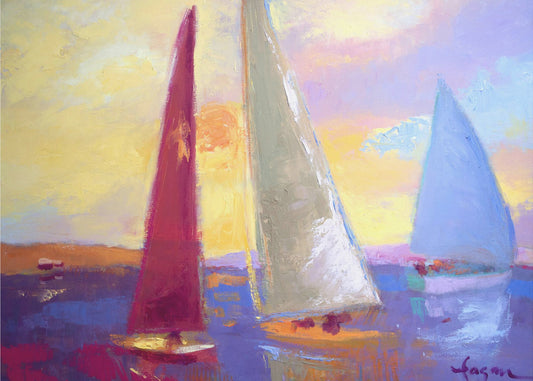 Zonsondergangzeilen | Canvas