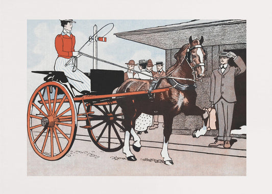 Vrouw in een koets (ca. 1890–1907) | Canvas