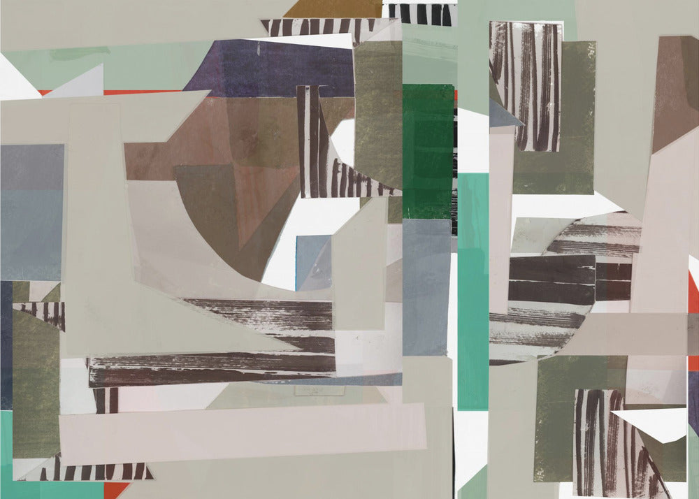 Munt- en blauwtinten Abstract Hardedge 4 | Poster