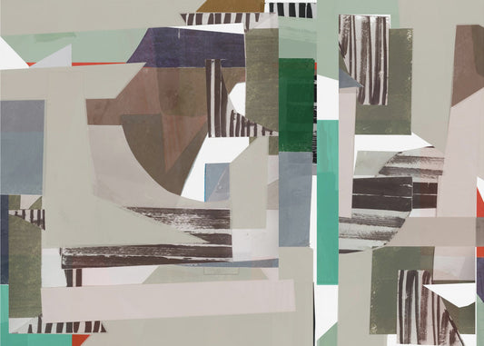 Mint and Blue Hues Abstract Hardedge 4 | Canvas