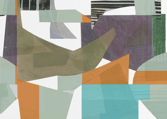 Oranje, Groen en Blauwe Tinten Abstract Hardedge 1 | Poster