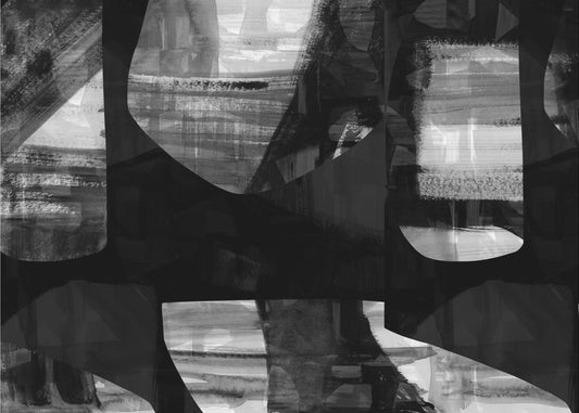 Abstracte Zwarte Nachtvormen 2 | Canvas