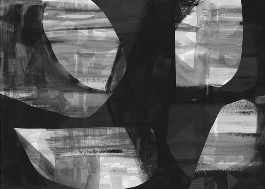 Abstracte zwarte nachtvormen 3 | Canvas