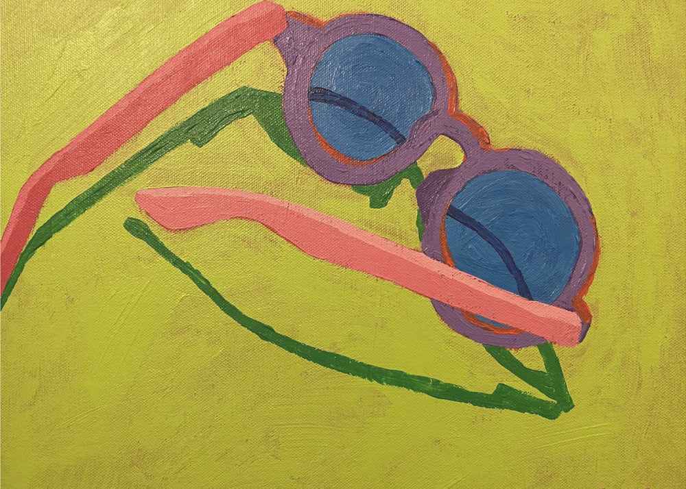 Zonnebril op Geelgroen | Canvas