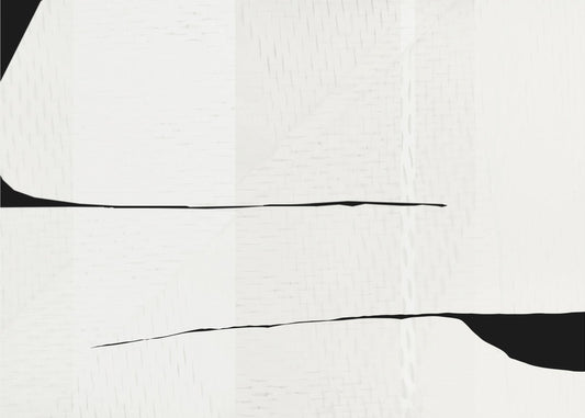 Zwarte streep en witte geweven kunst 3 | Poster