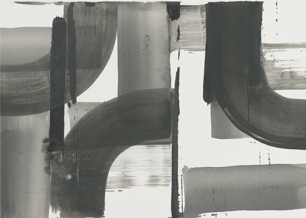 Monochroom Abstract Zwarte Vormen 3 | Canvas