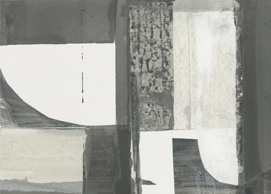 Monochrome Black Abstract Shapes Light 2 | Poster