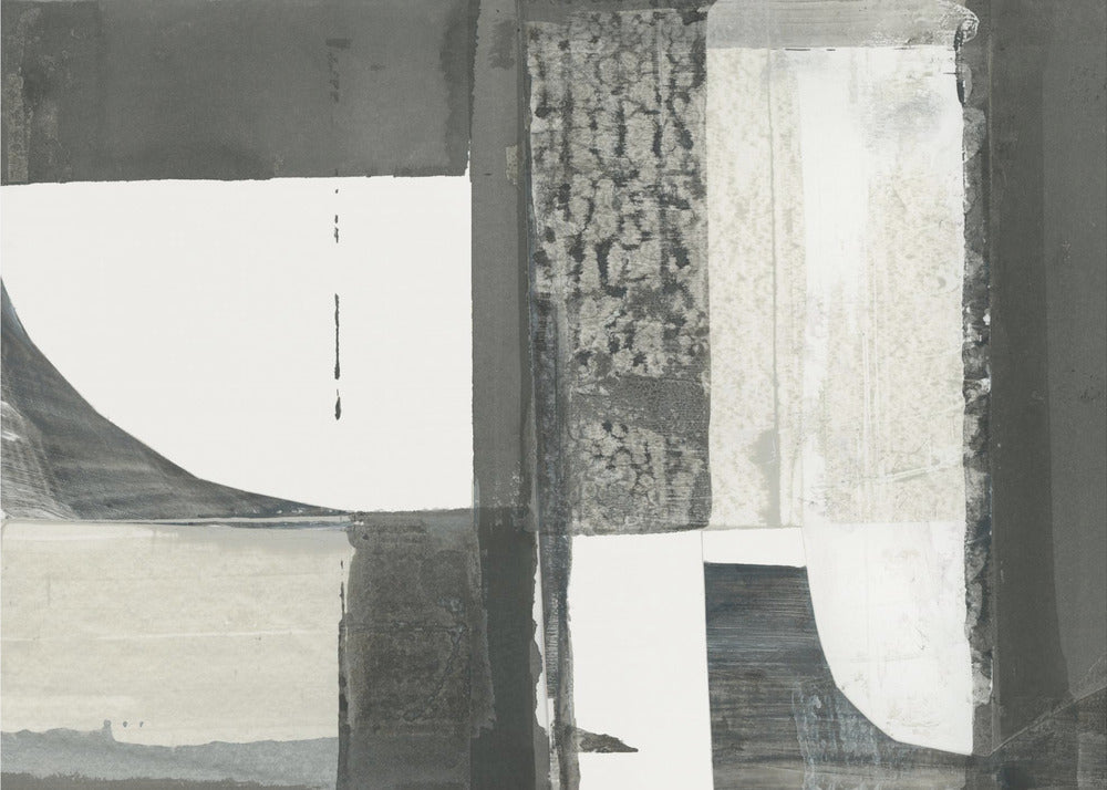 Monochroom Zwart Abstracte Vormen Licht 2 | Canvas