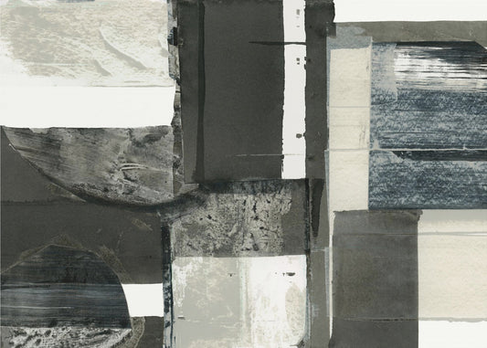 Monochrome Black Abstract Shapes Light 1 | Poster