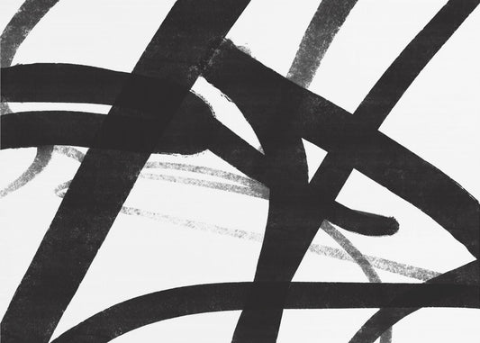 Gedurfde zwarte penseelstreken | Poster