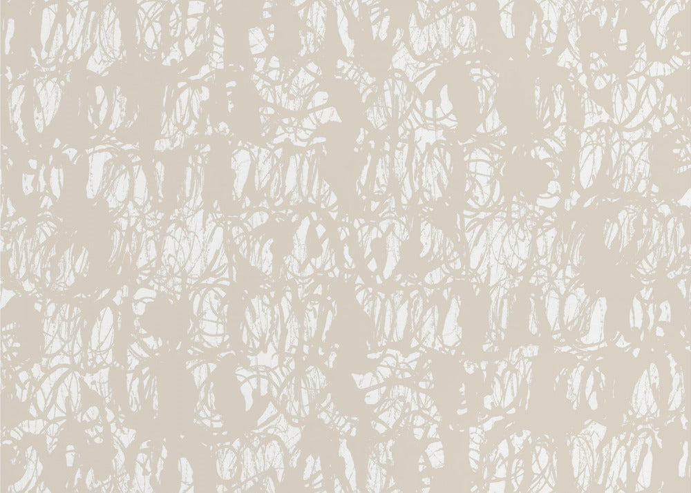 Abstracte inktwervelingen beige 1 | Canvas