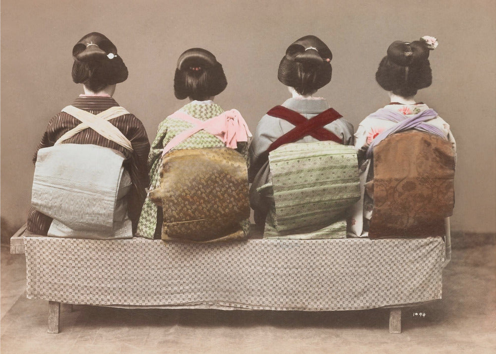 Japanse vrouw zittend in de stijl van de 19e eeuw (19e eeuw) | Canvas