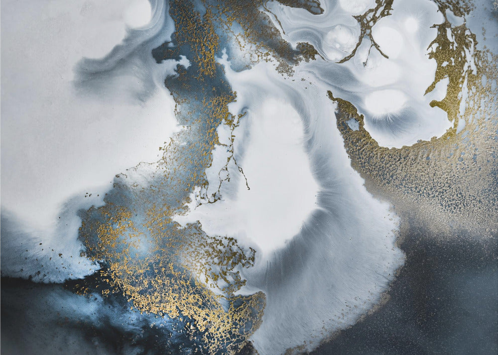 Zwart-wit en goud "Midnight Motion" | Canvas