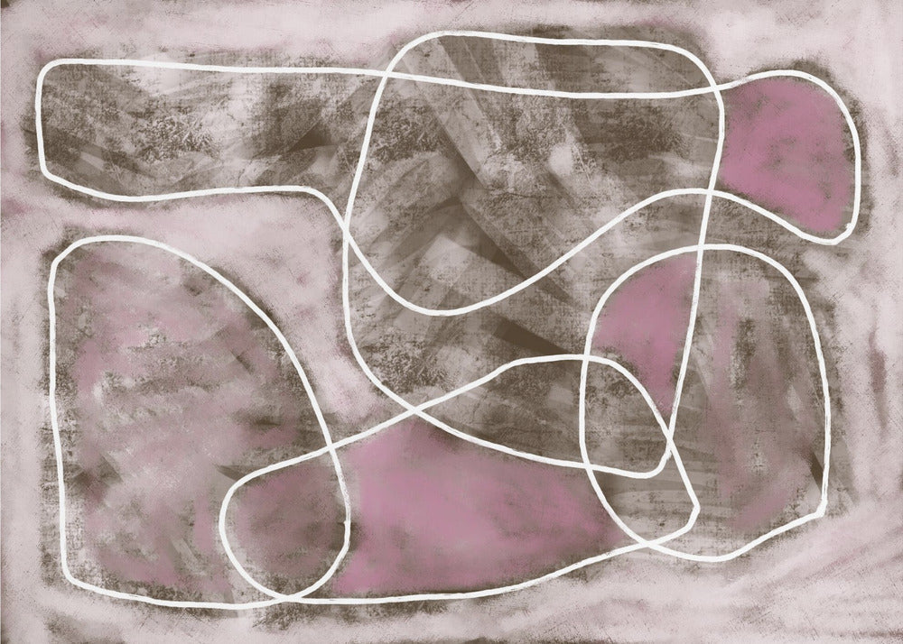 Pastelroze lijntekening | Canvas