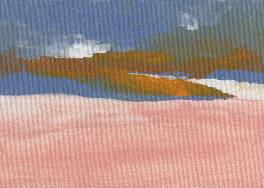 Blush roze, blauw en bruin | Poster
