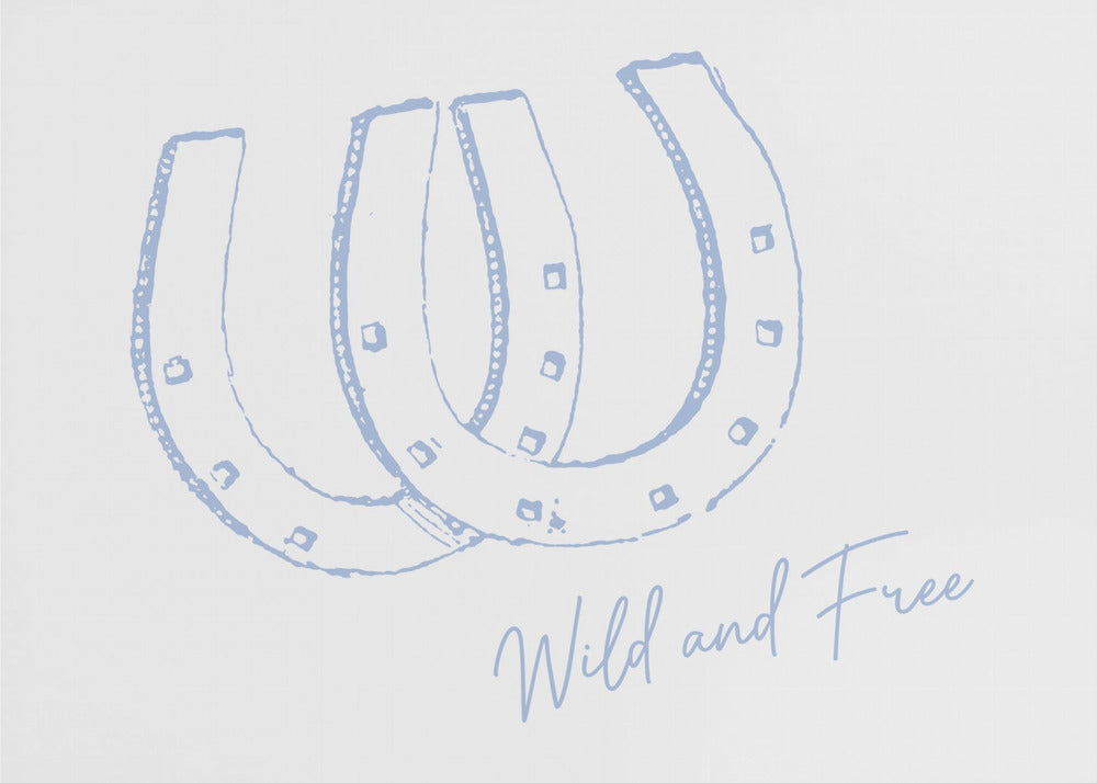 Hoefijzer Wild en Vrij Blauw | Canvas