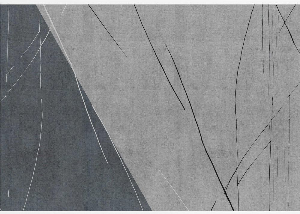 Abstracte lijnen op grijs | Canvas