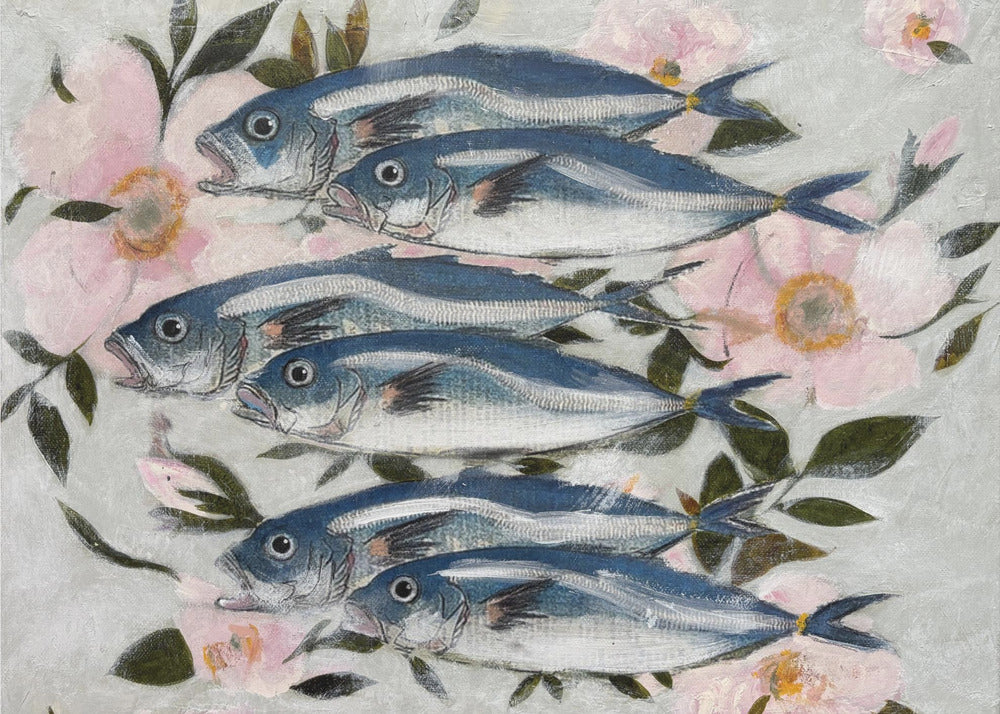 Sardientjes in roze | Canvas