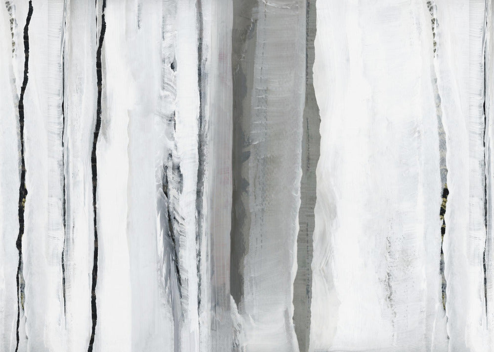 Verticale lijnen en zilveren sluiers | Canvas