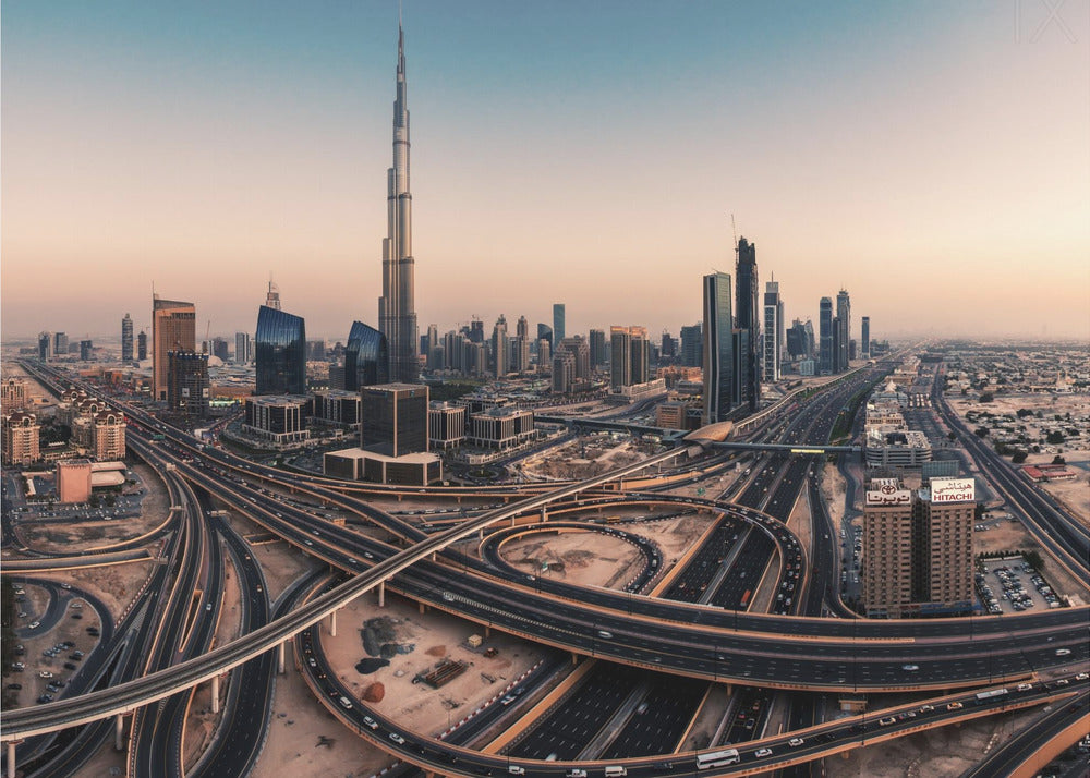 Panorama van de skyline van Dubai | Canvas