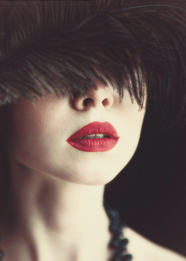 Lippen en veer | Canvas