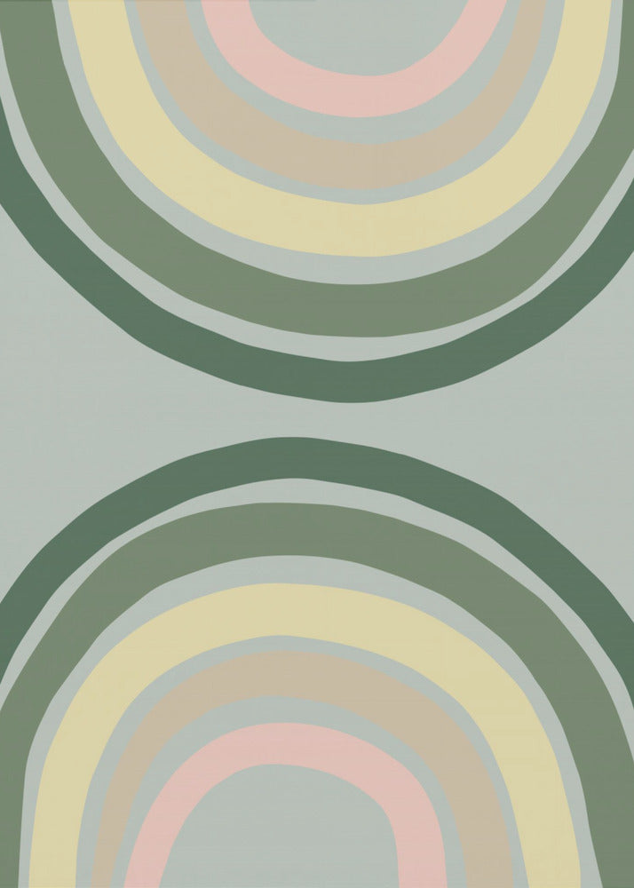 Dubbele Regenboog Groen | Canvas