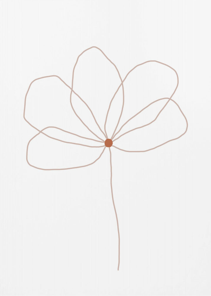 Delicate Lijn Bloem | Canvas