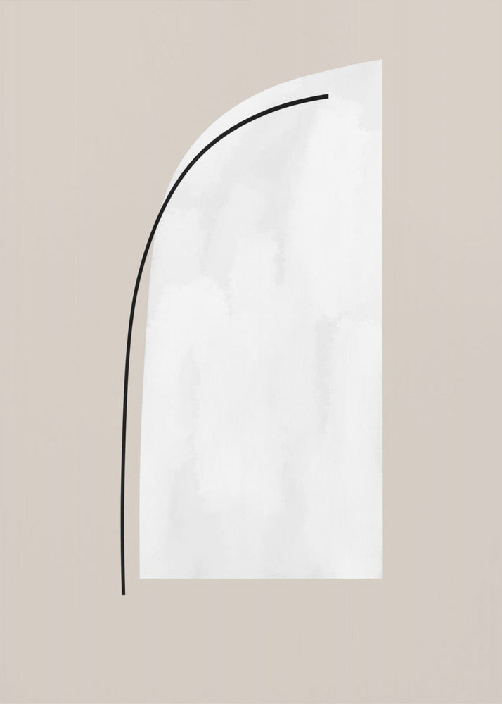 Gebogen zwarte lijnen | Canvas