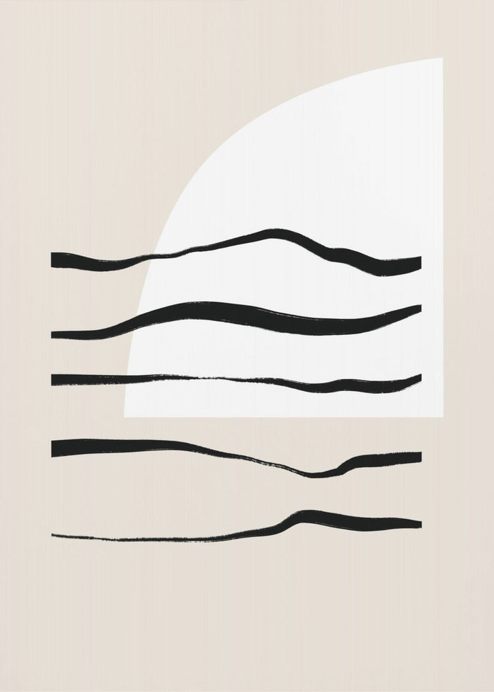 Gebogen lijnen en licht | Poster